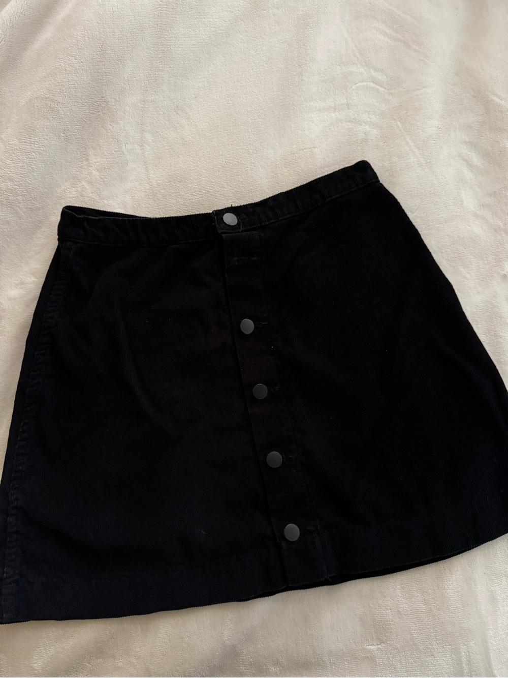 American Apparel Black Button-Down A-Line Mini Skirt